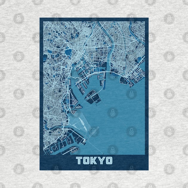 Tokyo - Japan Peace City Map by tienstencil